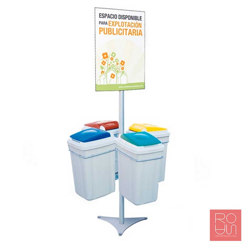 Illa de papereres de reciclatge per exterior Eco-lid